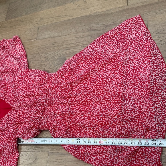 Kate and Lily Red Floral Midi Dress Size 12P - Picture 5 of 10